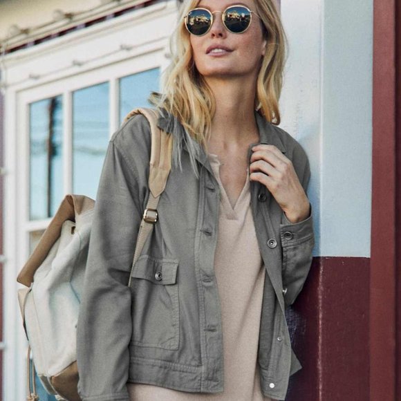 Splendid Poppy Utility Jacket on Olive